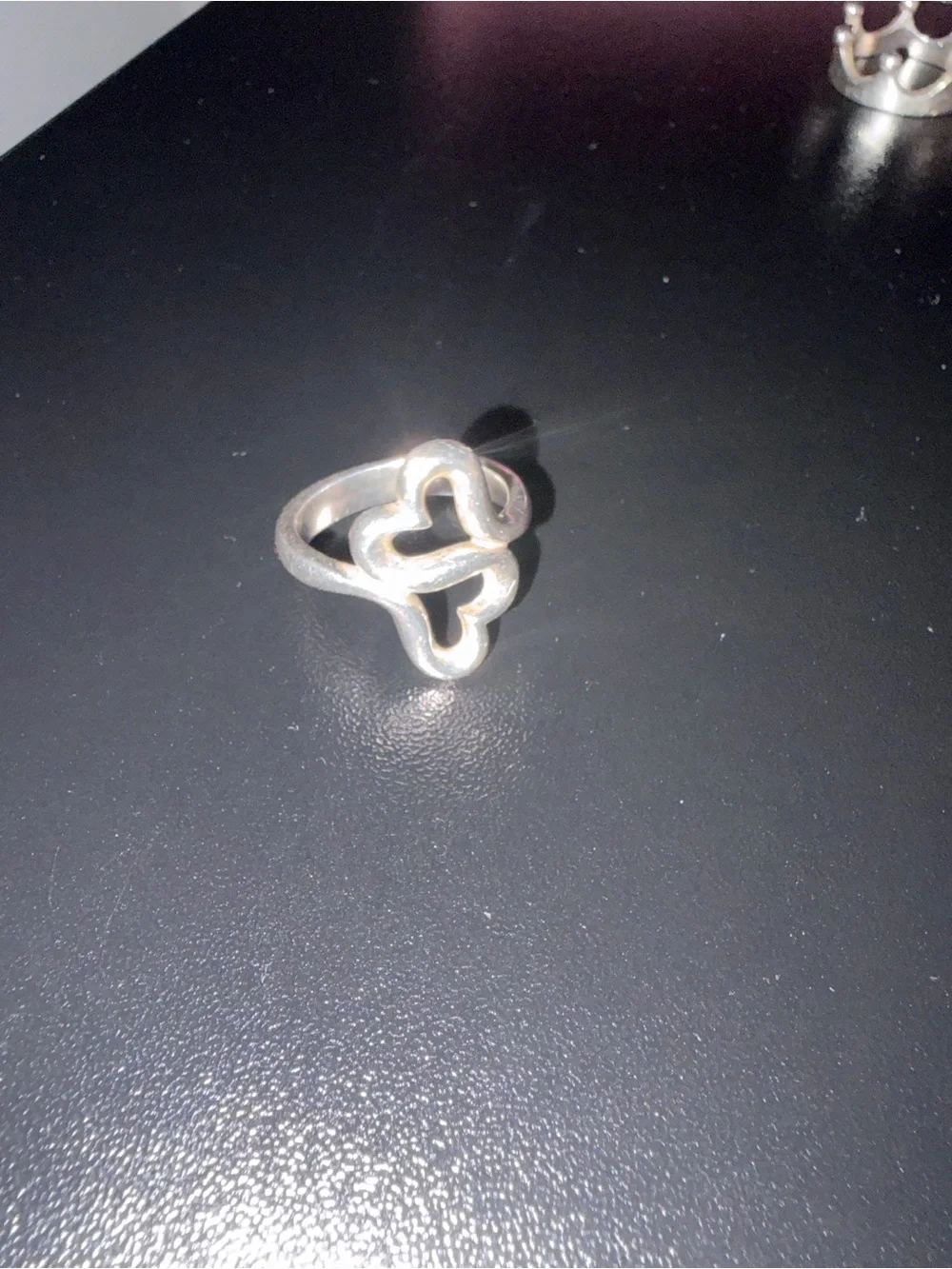 Sterling Silver Double Heart Ring - Silver